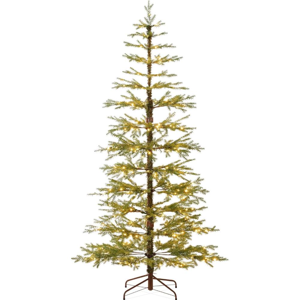 imageBest Choice Products PreLit Sparse Christmas Tree 9ft Artificial Pine Holiday Dcor Aspen Noble Fir w 2in1 White ampamp Multicolor LED LightsGreen