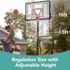 imageBest Choice Products 10ft Regulation Basketball Hoop 7510ft Height Adjustable Outdoor Goal wShock Absorbent Rim Base Gel 2 Wheels7510ft