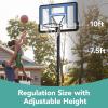 imageBest Choice Products 10ft Regulation Basketball Hoop 7510ft Height Adjustable Outdoor Goal wShock Absorbent Rim Base Gel 2 Wheels7510ft