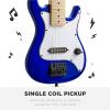 imageBest Choice Products 30in Kids Electric Guitar Beginner Starter Kit w 5W Amplifier Strap Gig Bag Strings Picks  BlackMetallic Blue