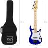 imageBest Choice Products 30in Kids Electric Guitar Beginner Starter Kit w 5W Amplifier Strap Gig Bag Strings Picks  BlackMetallic Blue