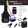 imageBest Choice Products 30in Kids Electric Guitar Beginner Starter Kit w 5W Amplifier Strap Gig Bag Strings Picks  BlackMetallic Blue