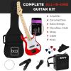 imageBest Choice Products 30in Kids Electric Guitar Beginner Starter Kit w 5W Amplifier Strap Gig Bag Strings Picks  BlackMetallic Red