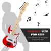 imageBest Choice Products 30in Kids Electric Guitar Beginner Starter Kit w 5W Amplifier Strap Gig Bag Strings Picks  BlackMetallic Red