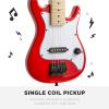 imageBest Choice Products 30in Kids Electric Guitar Beginner Starter Kit w 5W Amplifier Strap Gig Bag Strings Picks  BlackMetallic Red