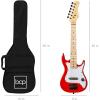 imageBest Choice Products 30in Kids Electric Guitar Beginner Starter Kit w 5W Amplifier Strap Gig Bag Strings Picks  BlackMetallic Red