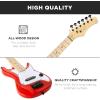 imageBest Choice Products 30in Kids Electric Guitar Beginner Starter Kit w 5W Amplifier Strap Gig Bag Strings Picks  BlackMetallic Red