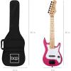 imageBest Choice Products 30in Kids Electric Guitar Beginner Starter Kit w 5W Amplifier Strap Gig Bag Strings Picks  BlackPink Sparkle