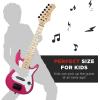 imageBest Choice Products 30in Kids Electric Guitar Beginner Starter Kit w 5W Amplifier Strap Gig Bag Strings Picks  BlackPink Sparkle