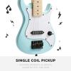 imageBest Choice Products 30in Kids Electric Guitar Beginner Starter Kit w 5W Amplifier Strap Gig Bag Strings Picks  BlackPowder Blue