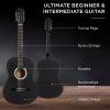 imageBest Choice Products 38in Beginner All Wood Acoustic Guitar Starter Kit wGig Bag 6 Picks Nylon Strings Strap wPick Holder  NaturalBlack