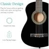imageBest Choice Products 38in Beginner All Wood Acoustic Guitar Starter Kit wGig Bag 6 Picks Nylon Strings Strap wPick Holder  NaturalBlack