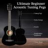 imageBest Choice Products 38in Beginner All Wood Acoustic Guitar Starter Kit wGig Bag 6 Picks Nylon Strings Strap wPick Holder  NaturalBlack