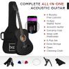 imageBest Choice Products 38in Beginner All Wood Acoustic Guitar Starter Kit wGig Bag 6 Picks Nylon Strings Strap wPick Holder  NaturalBlack