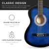 imageBest Choice Products 38in Beginner All Wood Acoustic Guitar Starter Kit wGig Bag 6 Picks Nylon Strings Strap wPick Holder  NaturalBlueburst