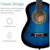 imageBest Choice Products 38in Beginner All Wood Acoustic Guitar Starter Kit wGig Bag 6 Picks Nylon Strings Strap wPick Holder  NaturalBlueburst
