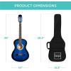 imageBest Choice Products 38in Beginner All Wood Acoustic Guitar Starter Kit wGig Bag 6 Picks Nylon Strings Strap wPick Holder  NaturalBlueburst