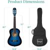 imageBest Choice Products 38in Beginner All Wood Acoustic Guitar Starter Kit wGig Bag 6 Picks Nylon Strings Strap wPick Holder  NaturalBlueburst
