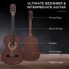 imageBest Choice Products 38in Beginner All Wood Acoustic Guitar Starter Kit wGig Bag 6 Picks Nylon Strings Strap wPick Holder  NaturalDark Brown