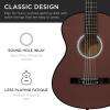 imageBest Choice Products 38in Beginner All Wood Acoustic Guitar Starter Kit wGig Bag 6 Picks Nylon Strings Strap wPick Holder  NaturalDark Brown