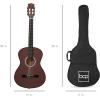 imageBest Choice Products 38in Beginner All Wood Acoustic Guitar Starter Kit wGig Bag 6 Picks Nylon Strings Strap wPick Holder  NaturalDark Brown