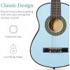imageBest Choice Products 38in Beginner All Wood Acoustic Guitar Starter Kit wGig Bag 6 Picks Nylon Strings Strap wPick Holder  NaturalLight Blue