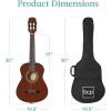 imageBest Choice Products 38in Beginner All Wood Acoustic Guitar Starter Kit wGig Bag 6 Picks Nylon Strings Strap wPick Holder  NaturalMahogany Stain