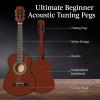 imageBest Choice Products 38in Beginner All Wood Acoustic Guitar Starter Kit wGig Bag 6 Picks Nylon Strings Strap wPick Holder  NaturalMahogany Stain