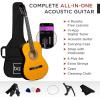 imageBest Choice Products 38in Beginner All Wood Acoustic Guitar Starter Kit wGig Bag 6 Picks Nylon Strings Strap wPick Holder  NaturalNatural