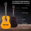 imageBest Choice Products 38in Beginner All Wood Acoustic Guitar Starter Kit wGig Bag 6 Picks Nylon Strings Strap wPick Holder  NaturalNatural