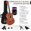 imageBest Choice Products 38in Beginner All Wood Acoustic Guitar Starter Kit wGig Bag 6 Picks Nylon Strings Strap wPick Holder  NaturalNatural Mahogany