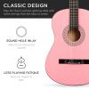 imageBest Choice Products 38in Beginner All Wood Acoustic Guitar Starter Kit wGig Bag 6 Picks Nylon Strings Strap wPick Holder  NaturalPink