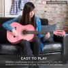 imageBest Choice Products 38in Beginner All Wood Acoustic Guitar Starter Kit wGig Bag 6 Picks Nylon Strings Strap wPick Holder  NaturalPink