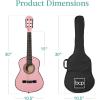 imageBest Choice Products 38in Beginner All Wood Acoustic Guitar Starter Kit wGig Bag 6 Picks Nylon Strings Strap wPick Holder  NaturalPink