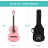 imageBest Choice Products 38in Beginner All Wood Acoustic Guitar Starter Kit wGig Bag 6 Picks Nylon Strings Strap wPick Holder  NaturalPink