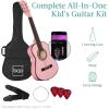 imageBest Choice Products 38in Beginner All Wood Acoustic Guitar Starter Kit wGig Bag 6 Picks Nylon Strings Strap wPick Holder  NaturalPink