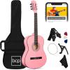 imageBest Choice Products 38in Beginner All Wood Acoustic Guitar Starter Kit wGig Bag 6 Picks Nylon Strings Strap wPick Holder  NaturalPink