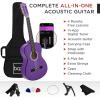 imageBest Choice Products 38in Beginner All Wood Acoustic Guitar Starter Kit wGig Bag 6 Picks Nylon Strings Strap wPick Holder  NaturalPurple