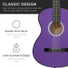 imageBest Choice Products 38in Beginner All Wood Acoustic Guitar Starter Kit wGig Bag 6 Picks Nylon Strings Strap wPick Holder  NaturalPurple