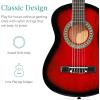 imageBest Choice Products 38in Beginner All Wood Acoustic Guitar Starter Kit wGig Bag 6 Picks Nylon Strings Strap wPick Holder  NaturalRedburst