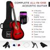 imageBest Choice Products 38in Beginner All Wood Acoustic Guitar Starter Kit wGig Bag 6 Picks Nylon Strings Strap wPick Holder  NaturalRedburst