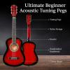 imageBest Choice Products 38in Beginner All Wood Acoustic Guitar Starter Kit wGig Bag 6 Picks Nylon Strings Strap wPick Holder  NaturalRedburst