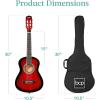 imageBest Choice Products 38in Beginner All Wood Acoustic Guitar Starter Kit wGig Bag 6 Picks Nylon Strings Strap wPick Holder  NaturalRedburst