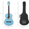 imageBest Choice Products 38in Beginner All Wood Acoustic Guitar Starter Kit wGig Bag 6 Picks Nylon Strings Strap wPick Holder  NaturalSky Blue