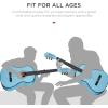 imageBest Choice Products 38in Beginner All Wood Acoustic Guitar Starter Kit wGig Bag 6 Picks Nylon Strings Strap wPick Holder  NaturalSky Blue