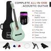 imageBest Choice Products 38in Beginner All Wood Acoustic Guitar Starter Kit wGig Bag 6 Picks Nylon Strings Strap wPick Holder  NaturalSoCal Green