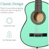 imageBest Choice Products 38in Beginner All Wood Acoustic Guitar Starter Kit wGig Bag 6 Picks Nylon Strings Strap wPick Holder  NaturalSoCal Green