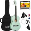 imageBest Choice Products 38in Beginner All Wood Acoustic Guitar Starter Kit wGig Bag 6 Picks Nylon Strings Strap wPick Holder  NaturalSoCal Green