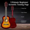 imageBest Choice Products 38in Beginner All Wood Acoustic Guitar Starter Kit wGig Bag 6 Picks Nylon Strings Strap wPick Holder  NaturalSunburst