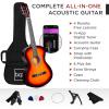 imageBest Choice Products 38in Beginner All Wood Acoustic Guitar Starter Kit wGig Bag 6 Picks Nylon Strings Strap wPick Holder  NaturalSunburst